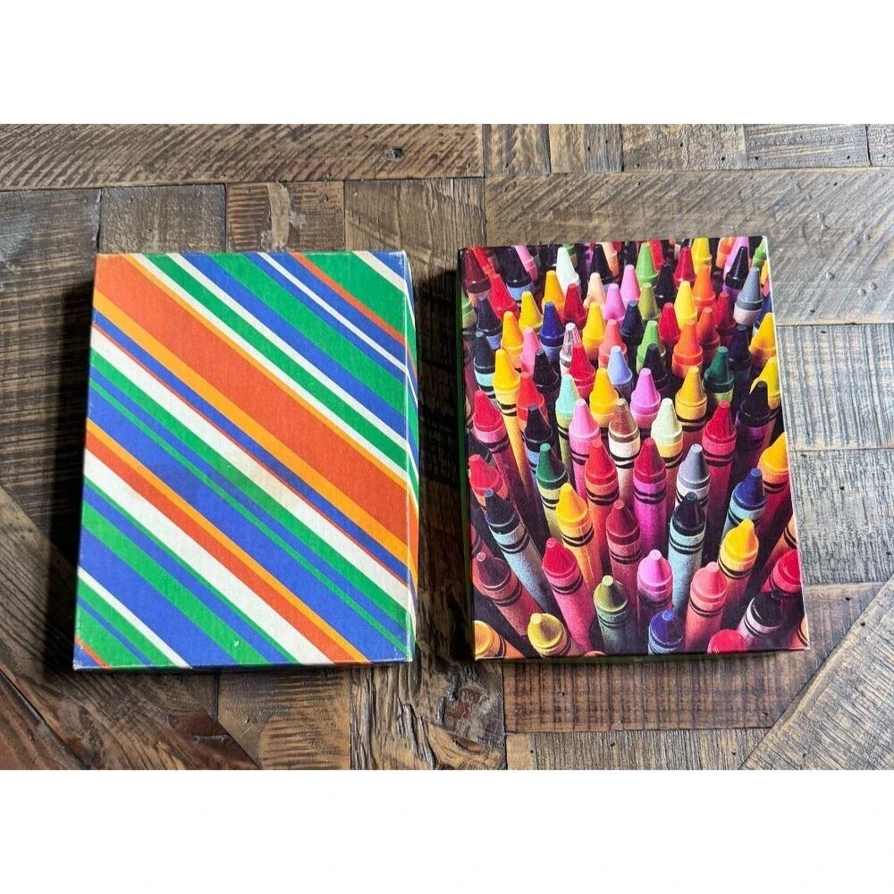 Vintage 1980 American Greetings Stationary Sets Crayola Crayon and Stripes